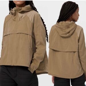 Lululemon Seek Vistas 1/2 Zip Rain Jacket Khaki